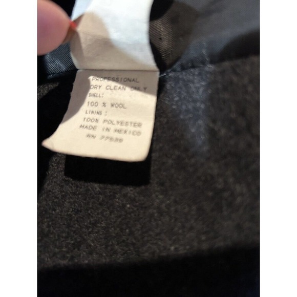 STEPHANIE MATTHEWS CHARCOAL GRAY soft 100% WOOL Coat Women Size 10 P (Flaw) - Picture 13 of 16